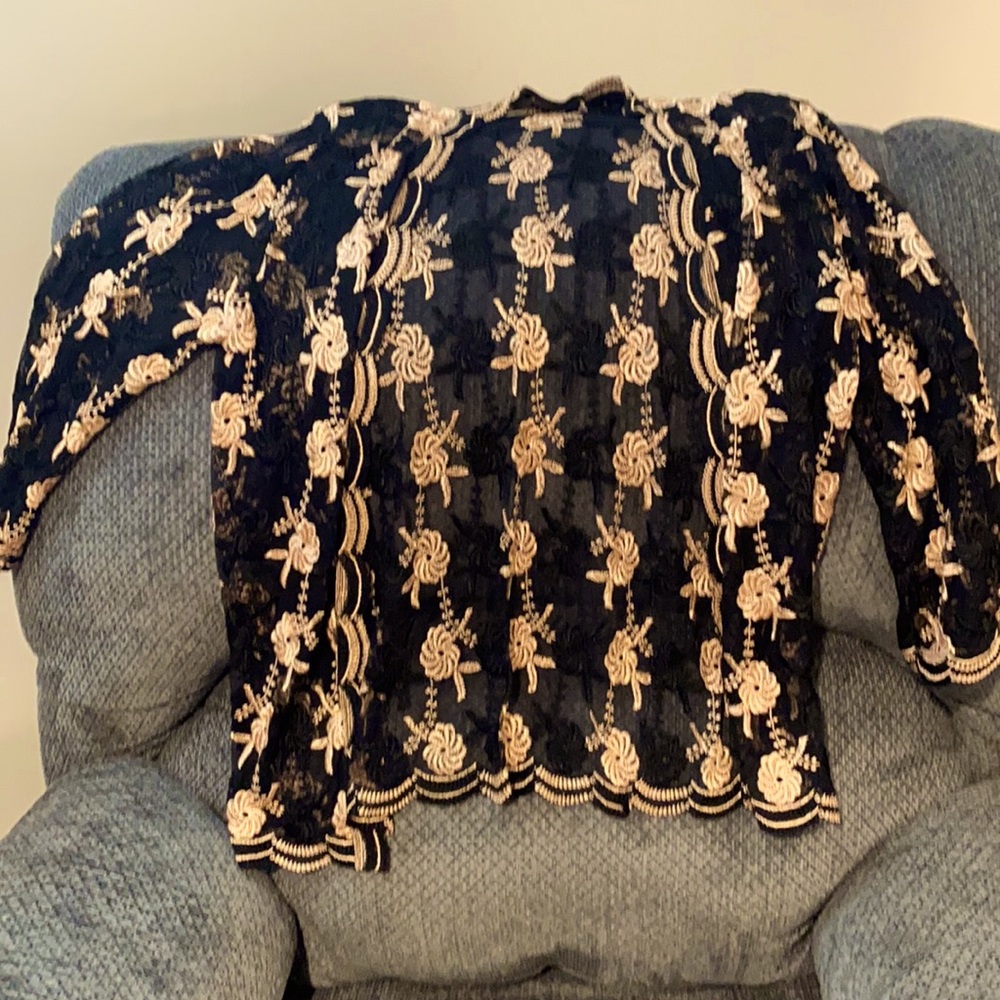 Sheer black and gold jacket